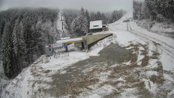 Modrá sjezdovka - dojezd k lanové dráze