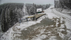 Modrá sjezdovka - dojezd k lanové dráze