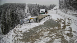 Modrá sjezdovka - dojezd k lanové dráze