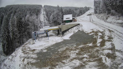 Modrá sjezdovka - dojezd k lanové dráze