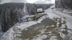 Modrá sjezdovka - dojezd k lanové dráze