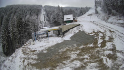 Modrá sjezdovka - dojezd k lanové dráze