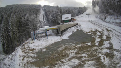 Modrá sjezdovka - dojezd k lanové dráze