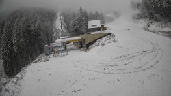 Modrá sjezdovka - dojezd k lanové dráze