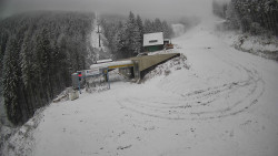 Modrá sjezdovka - dojezd k lanové dráze