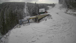 Modrá sjezdovka - dojezd k lanové dráze