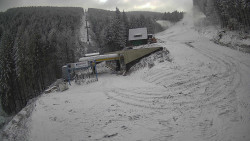 Modrá sjezdovka - dojezd k lanové dráze