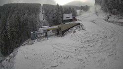 Modrá sjezdovka - dojezd k lanové dráze