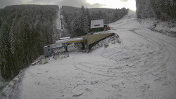 Modrá sjezdovka - dojezd k lanové dráze