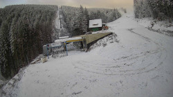 Modrá sjezdovka - dojezd k lanové dráze