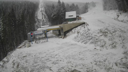 Modrá sjezdovka - dojezd k lanové dráze