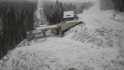 Modrá sjezdovka - dojezd k lanové dráze