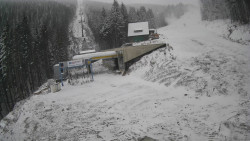 Modrá sjezdovka - dojezd k lanové dráze