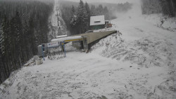 Modrá sjezdovka - dojezd k lanové dráze