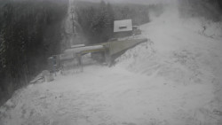 Modrá sjezdovka - dojezd k lanové dráze