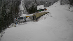 Modrá sjezdovka - dojezd k lanové dráze