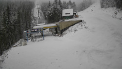 Modrá sjezdovka - dojezd k lanové dráze