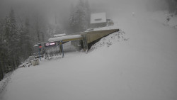 Modrá sjezdovka - dojezd k lanové dráze