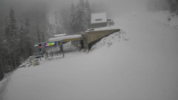 Modrá sjezdovka - dojezd k lanové dráze