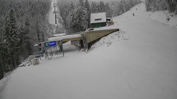 Modrá sjezdovka - dojezd k lanové dráze