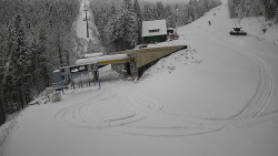 Modrá sjezdovka - dojezd k lanové dráze