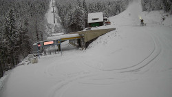 Modrá sjezdovka - dojezd k lanové dráze