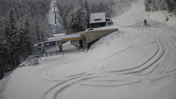 Modrá sjezdovka - dojezd k lanové dráze