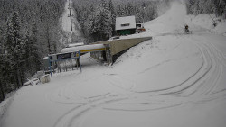 Modrá sjezdovka - dojezd k lanové dráze