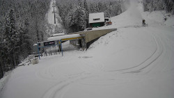 Modrá sjezdovka - dojezd k lanové dráze