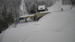 Modrá sjezdovka - dojezd k lanové dráze