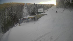 Modrá sjezdovka - dojezd k lanové dráze