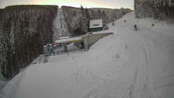 Modrá sjezdovka - dojezd k lanové dráze