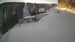 Modrá sjezdovka - dojezd k lanové dráze