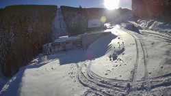 Modrá sjezdovka - dojezd k lanové dráze