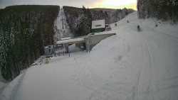 Modrá sjezdovka - dojezd k lanové dráze