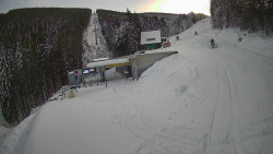 Modrá sjezdovka - dojezd k lanové dráze