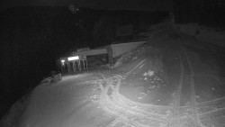 Modrá sjezdovka - dojezd k lanové dráze