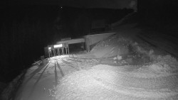 Modrá sjezdovka - dojezd k lanové dráze