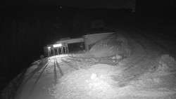 Modrá sjezdovka - dojezd k lanové dráze