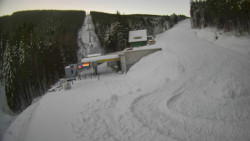 Modrá sjezdovka - dojezd k lanové dráze