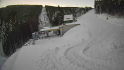 Modrá sjezdovka - dojezd k lanové dráze