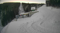 Modrá sjezdovka - dojezd k lanové dráze