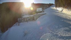 Modrá sjezdovka - dojezd k lanové dráze