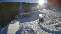 Modrá sjezdovka - dojezd k lanové dráze