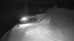 Modrá sjezdovka - dojezd k lanové dráze