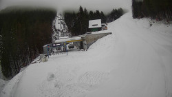 Modrá sjezdovka - dojezd k lanové dráze