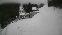 Modrá sjezdovka - dojezd k lanové dráze