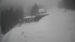 Modrá sjezdovka - dojezd k lanové dráze