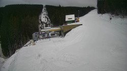 Modrá sjezdovka - dojezd k lanové dráze