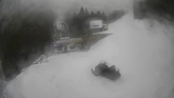 Modrá sjezdovka - dojezd k lanové dráze